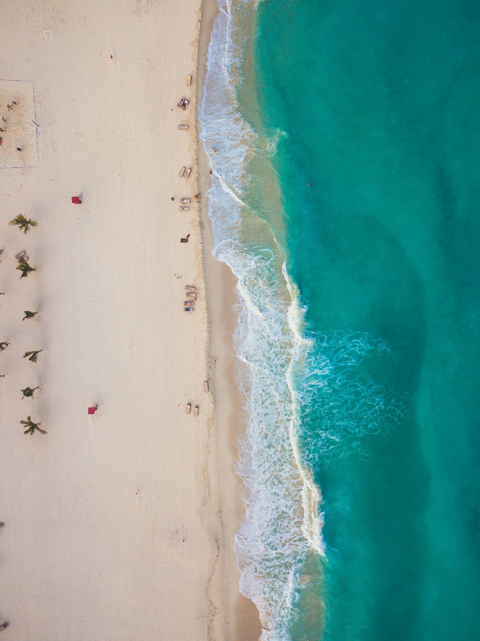 Vista aérea del mar Caribe